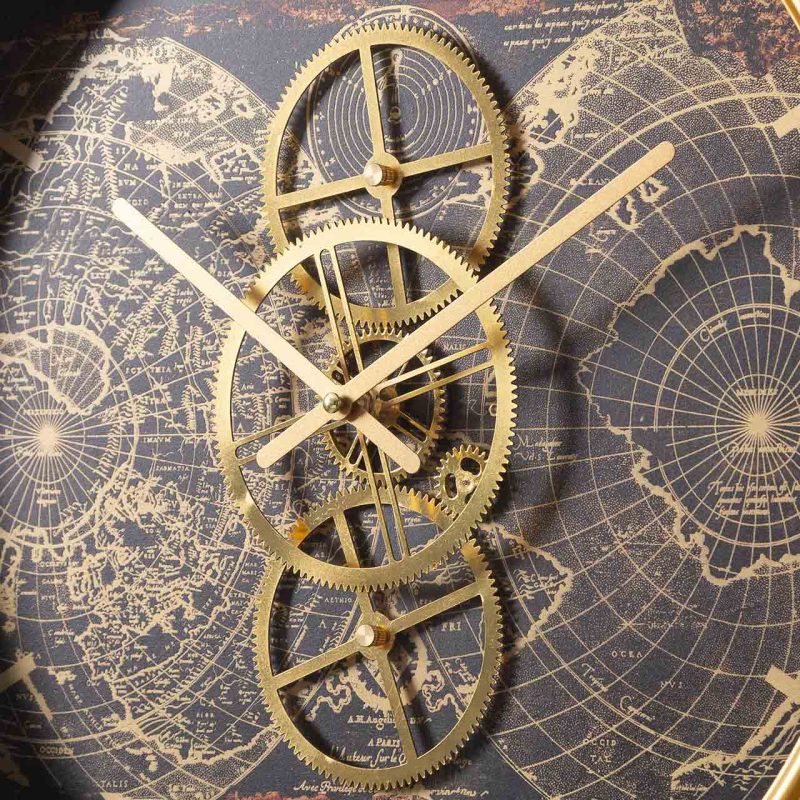 46cm Gold Gears Wall Clock