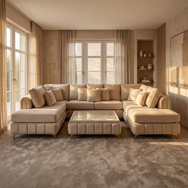 Cloud Haven U Shape Velvet Sofa