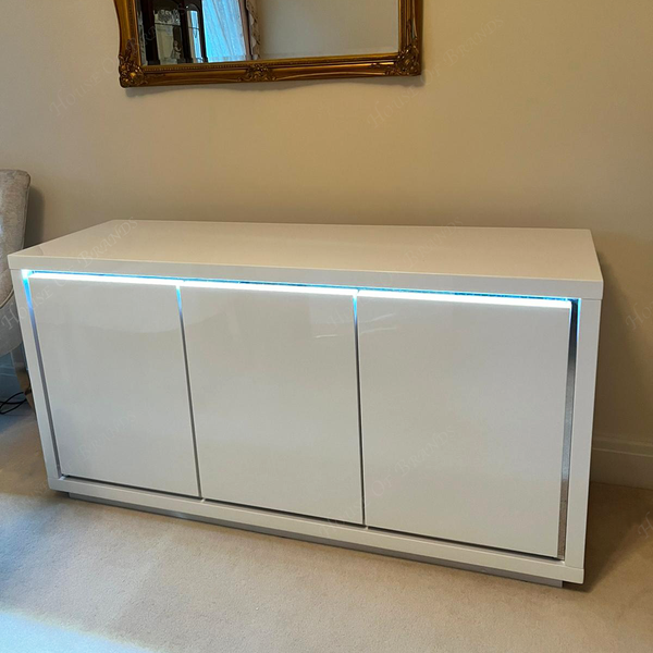 Stockholm 3 Door LED High Gloss Sideboard