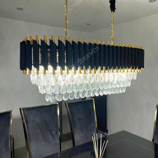 Black and Gold Crystal Chandelier