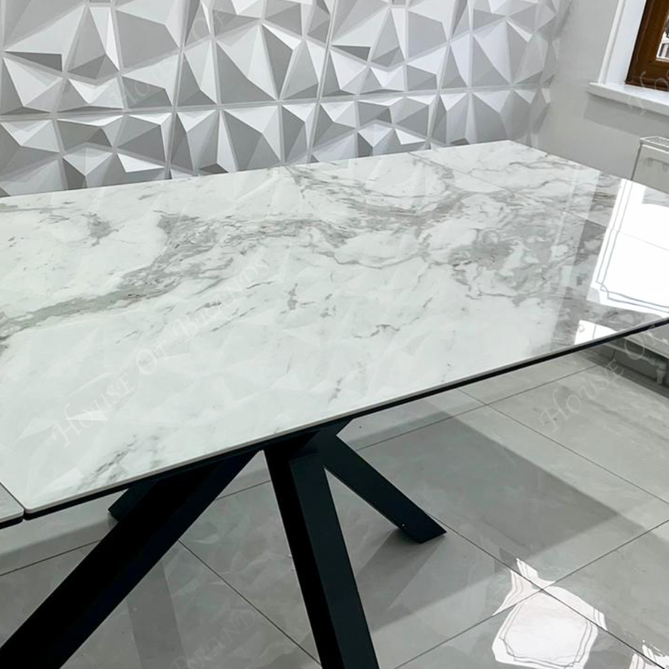 160cm Phoenix White Extendable Ceramic Dining Table