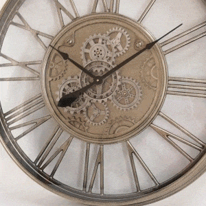 85cm Antique Silver Gear Wall Clock