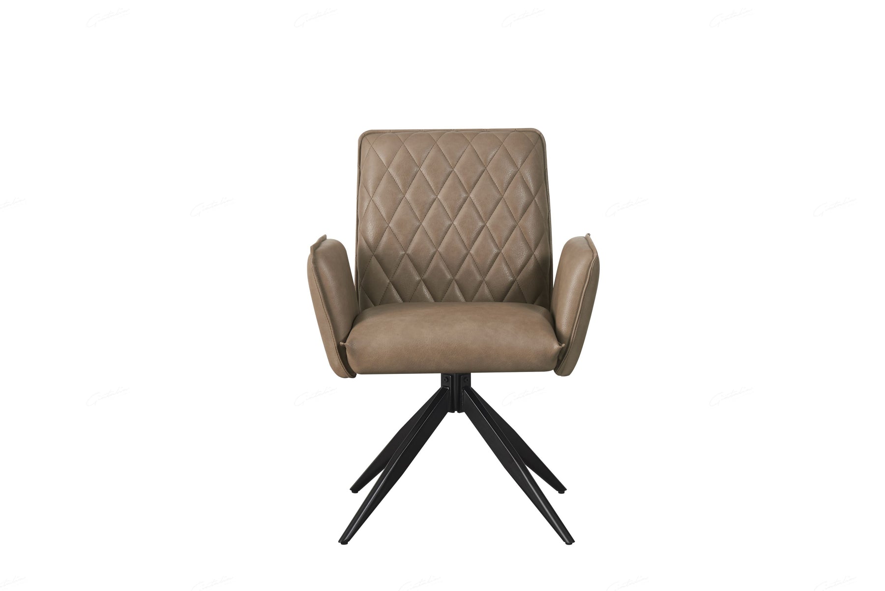 Eclat PU Leather Swivel Dining Chairs With Black Metal Base  - 2 Colours