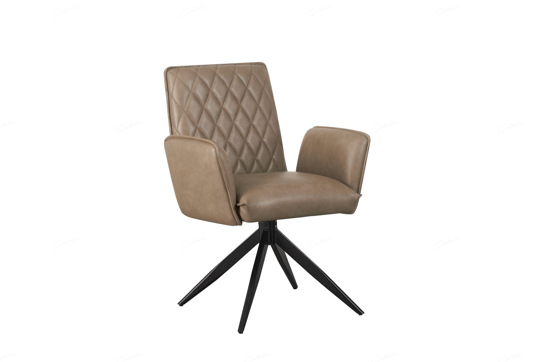 Eclat PU Leather Swivel Dining Chairs With Black Metal Base  - 2 Colours
