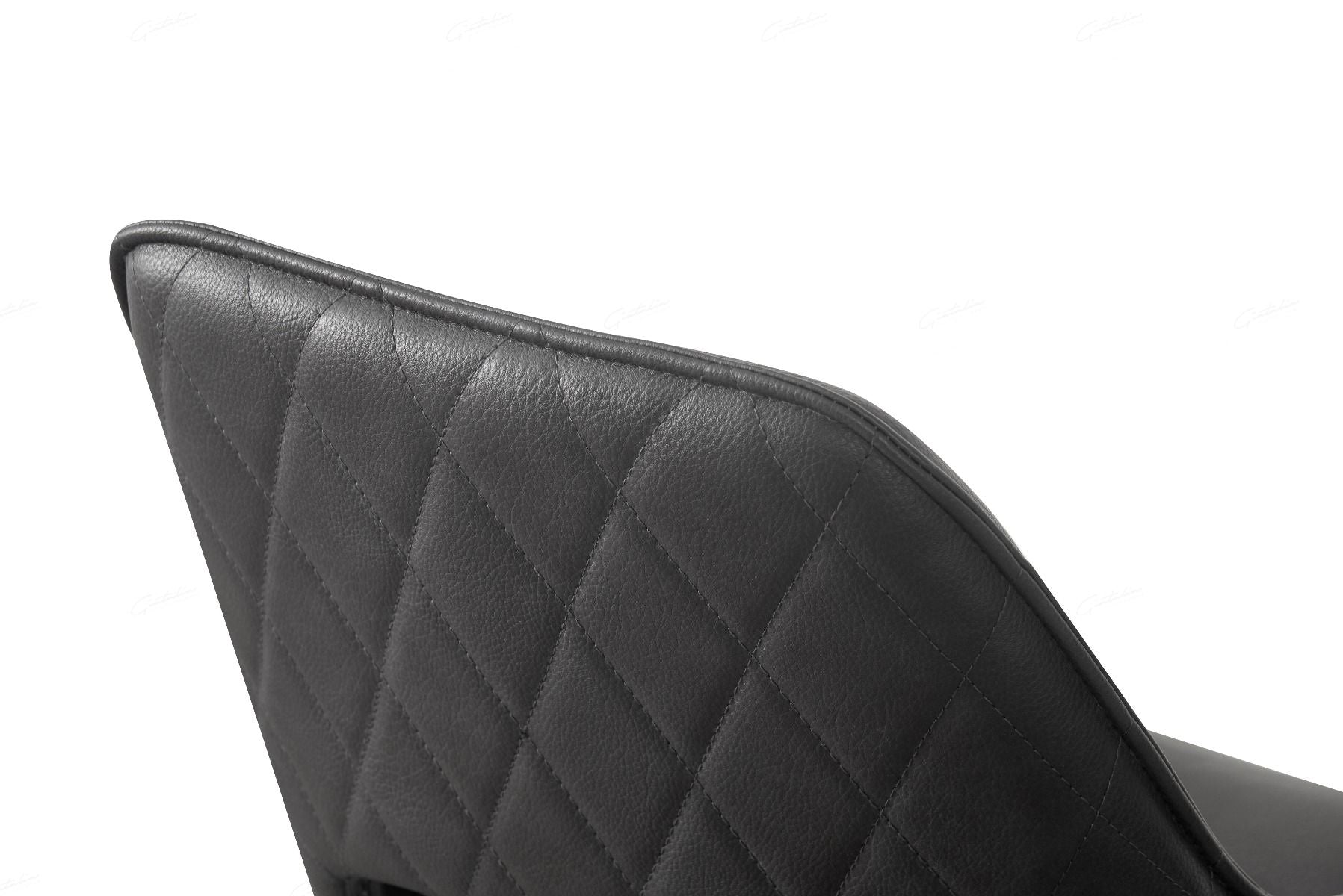 Enrica PU Leather Swivel Dining Chairs With Black Metal Base