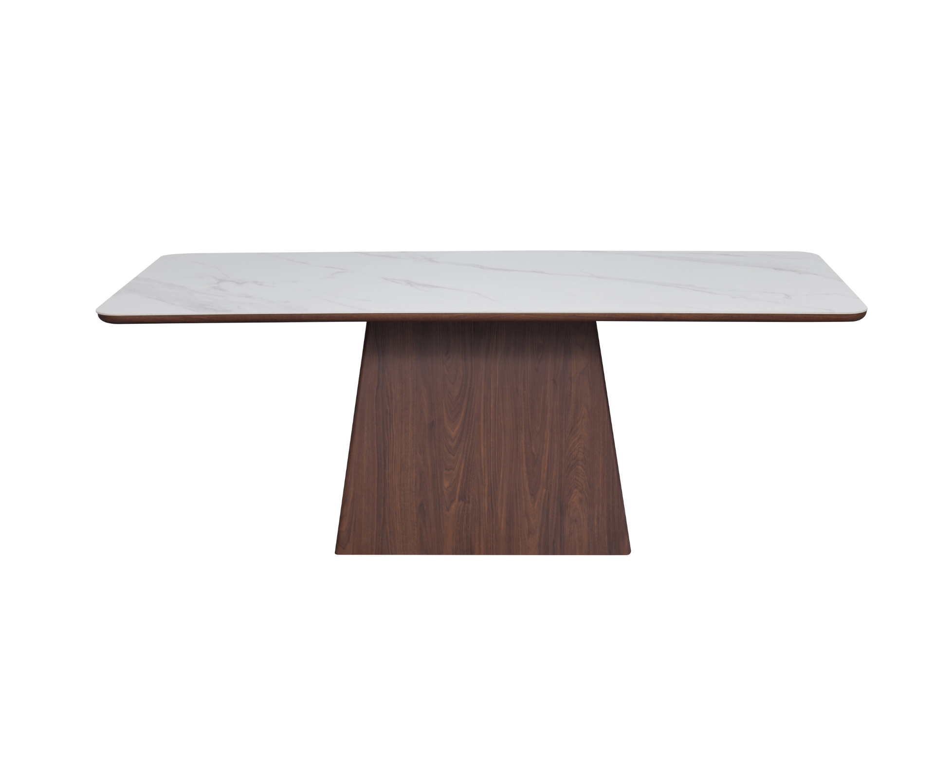 Erza Walnut And White Dining Table