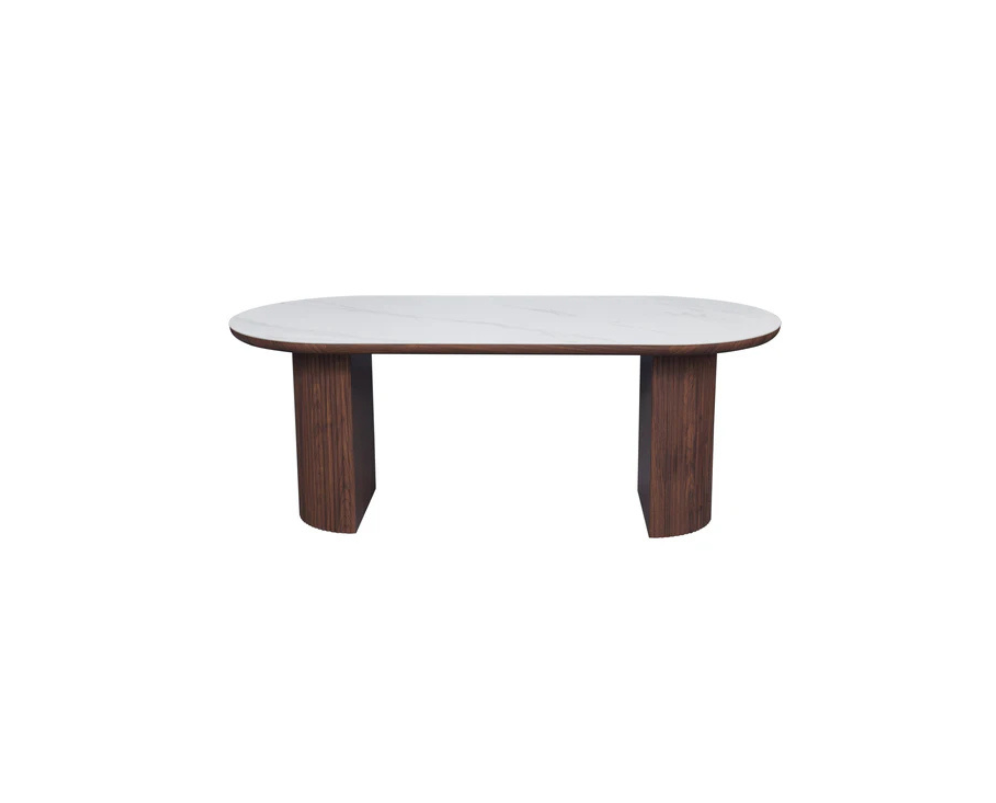 Mateo Walnut and White Oval Dining Table
