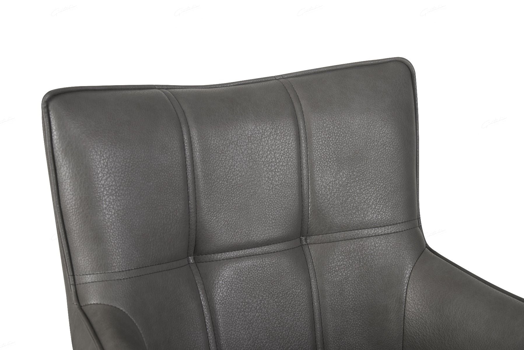 Franca PU Leather Swivel Dining Chairs With Black Metal Base