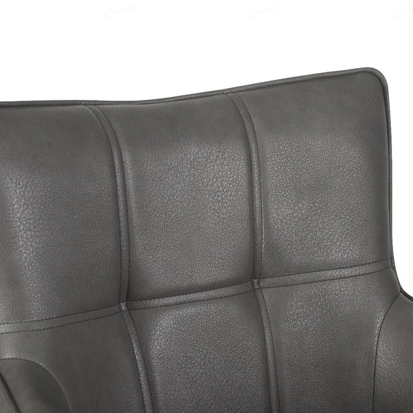 Franca PU Leather Swivel Dining Chairs With Black Metal Base