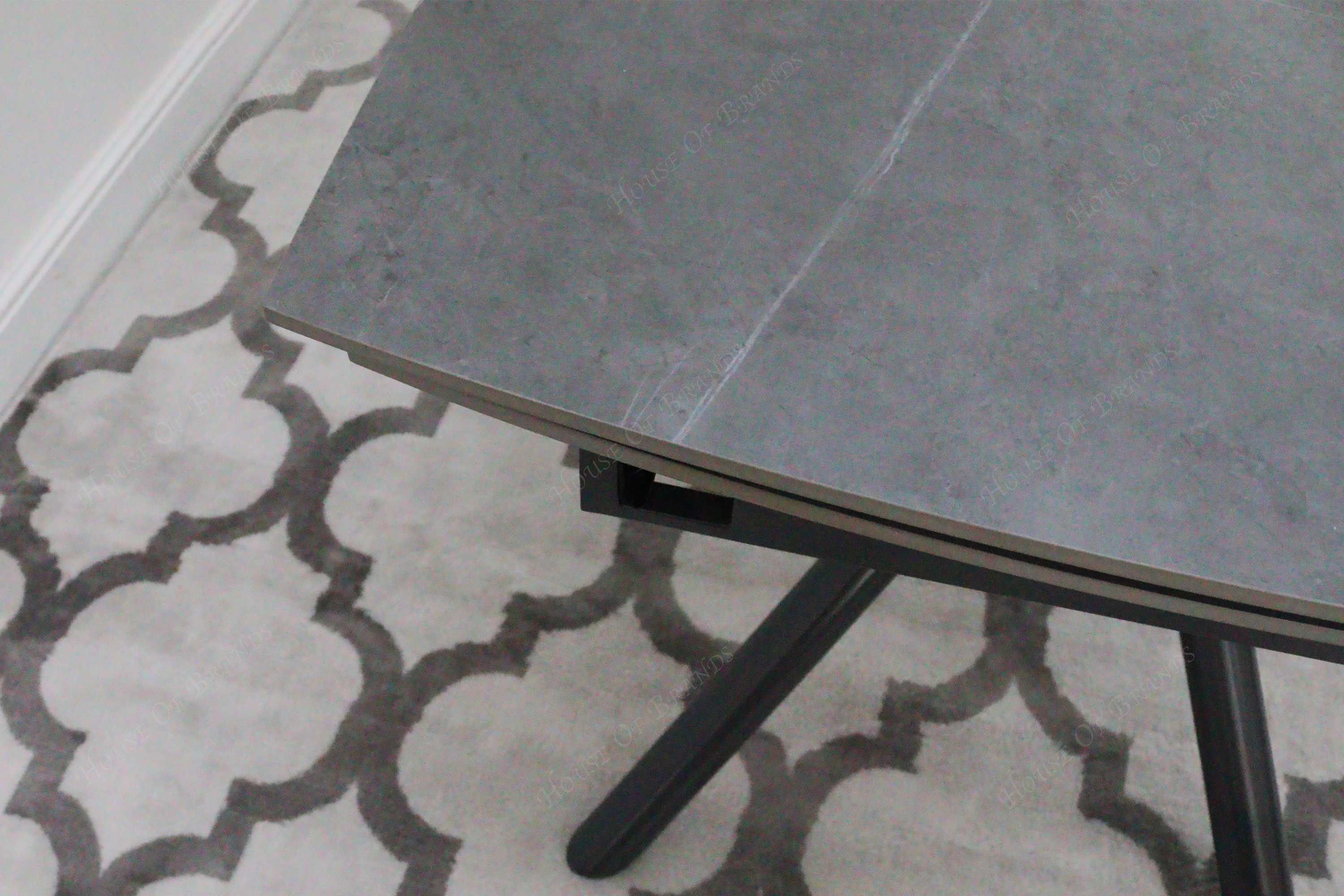 Giovanni 120-180cm Extendable Ceramic Dining Table with Grey Rafaello Dining Chair