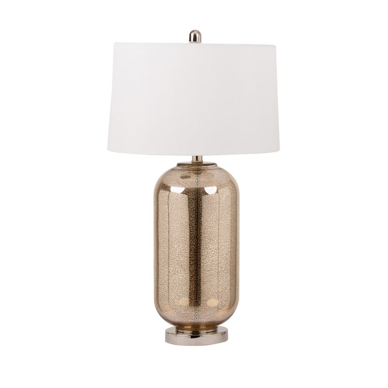 77.5cm Champagne Mercury Gold Table Lamp with Cream Faux Silk Shade