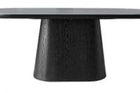 Venatro 200cm Black & Grey Sintered Stone Oval Dining Table