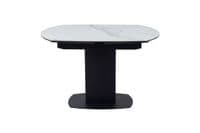 Riviano 120-180cm Extending White & Grey Marble Dining Table