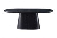 Venatro 200cm Black Sintered Stone Oval Dining Table