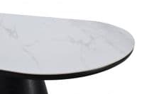 Venatro 200cm Black & White Sintered Stone Oval Dining Table