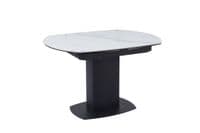 Riviano 120-180cm Extending White & Grey Marble Dining Table