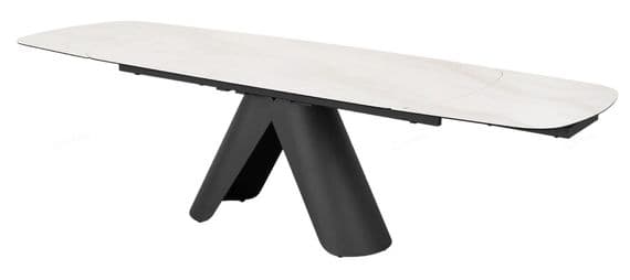 Pessola 180-280cm Extending White & Grey Vein Ceramic Dining Table