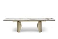 Grande 200-300cm Extending Matt White & Earth Vein Italian Ceramic Dining Table