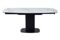 Riviano 120-180cm Extending White & Grey Marble Dining Table