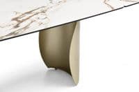 Grande 200-300cm Extending Matt White & Earth Vein Italian Ceramic Dining Table