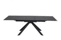 Rossa 180-225cm Extending Matt Black & White Vein Ceramic Dining Table