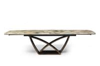 Ivory & Emerald Vein 200-300cm Extending Italian Ceramic Dining Table