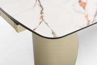 Grande 200-300cm Extending Matt White & Earth Vein Italian Ceramic Dining Table