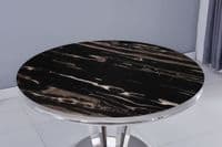 Busetto 130cm Black Round Marble Dining Table