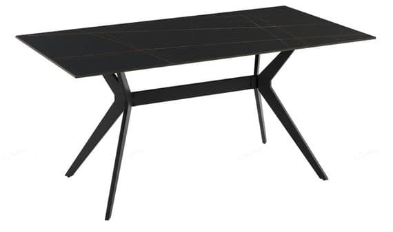 Livia 160cm Black Ceramic Sintered Dining Table