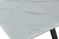 Milana 160cm White Sintered Stone Cross Leg Table