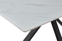 Milana 160cm White Sintered Stone Cross Leg Table