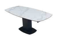 Riviano 120-180cm Extending White & Grey Marble Dining Table