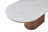 Venatro 200cm Walnut & White Sintered Stone Oval Dining Table
