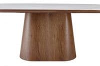 Venatro 200cm Walnut & White Sintered Stone Oval Dining Table