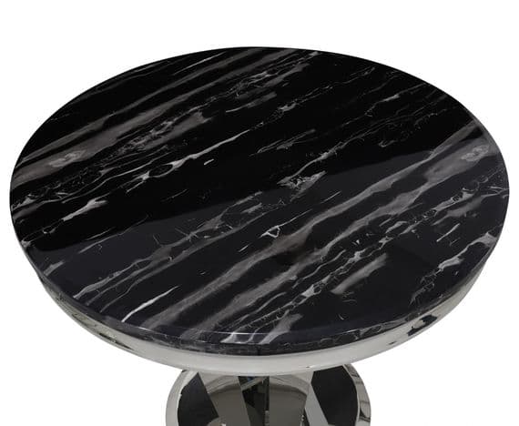 Busetto 130cm Black Round Marble Dining Table