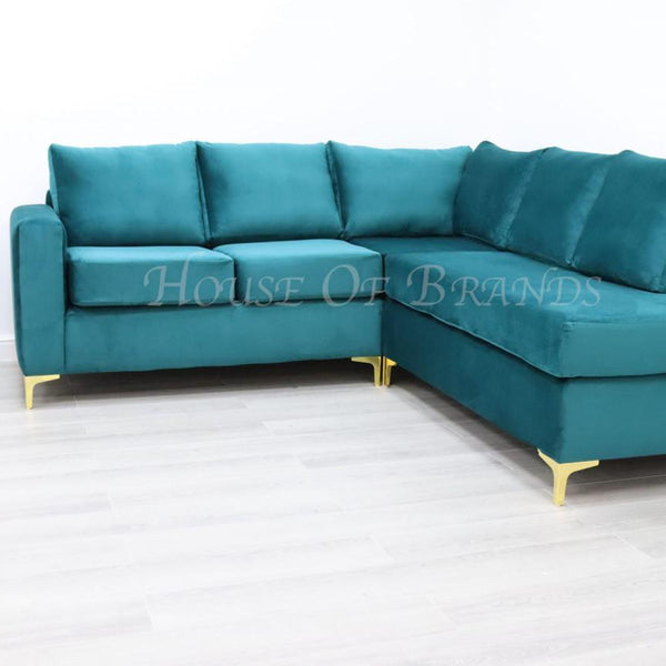 Riviera L Shape Velvet Sofa