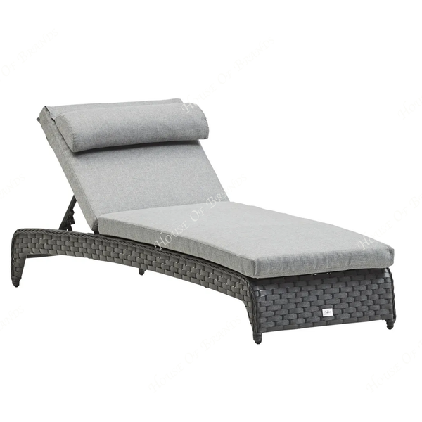 Rattan Grey Lounger