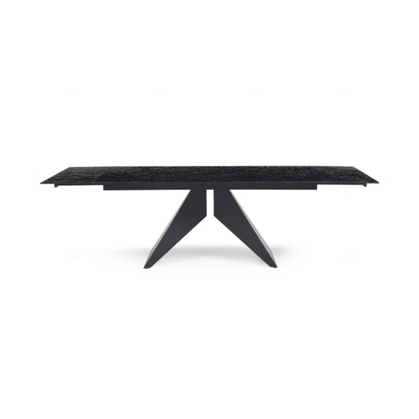 Silux Black Glass Extendable Table