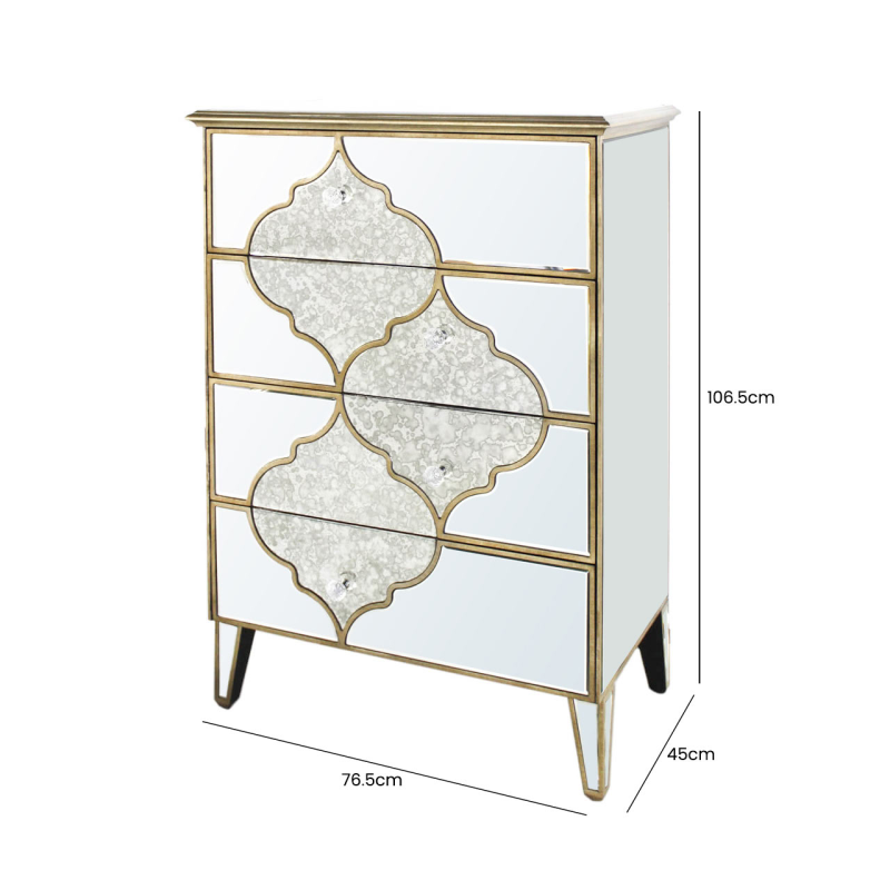Marrakech Mirror 4 Drawer Cabinet