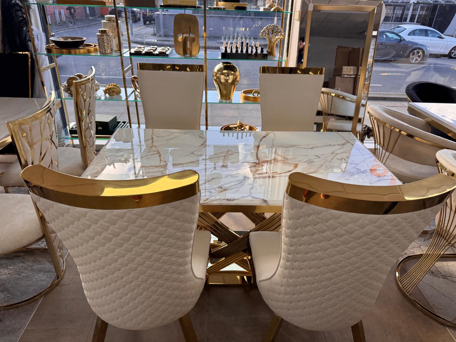 Elina 160cm Dining Table with Samara Chairs