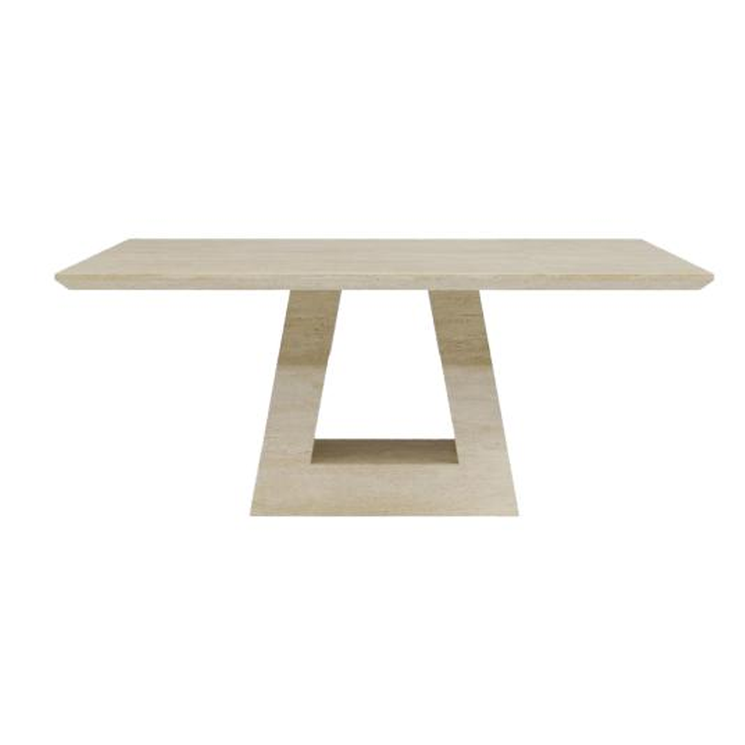 Pluto Beige Marble 200cm Dining Table with Carmela Dining Chairs