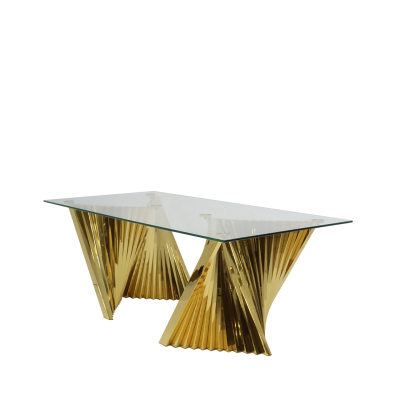 Lucille Gold Glass and Metal Coffee Table