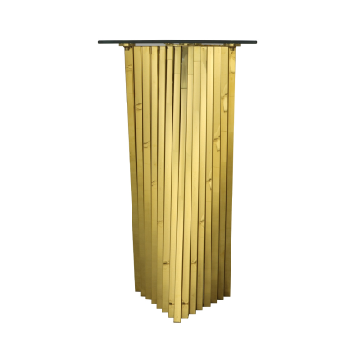 Lucille Gold Metal Console Table with Clear Glass
