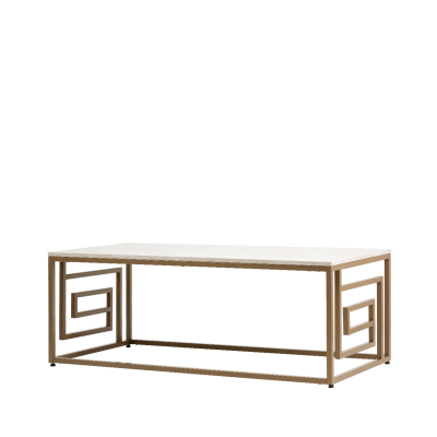 Devon Cream and Gold Sintered Stone Coffee Table