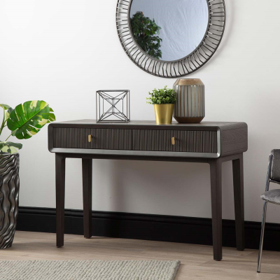 Amelie Smoke Grey Elm 2 Drawer Console Table