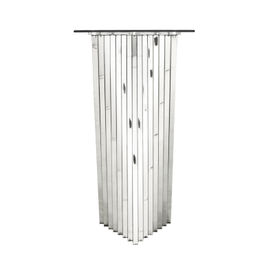 Lucille Stainless Steel Console Table with Clear Glass