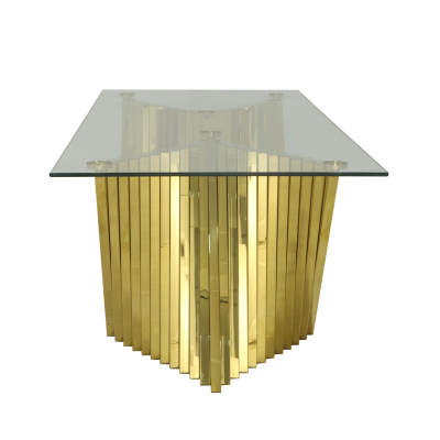 Lucille Gold Glass and Metal Coffee Table