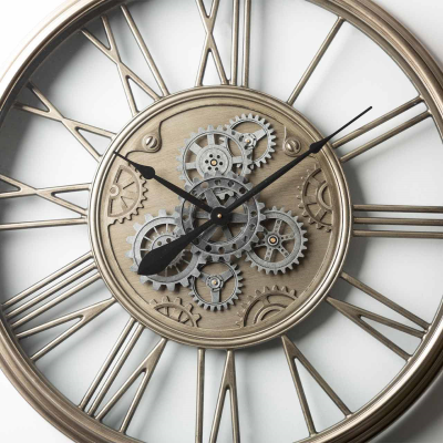 85cm Antique Silver Gear Wall Clock
