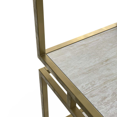 4-Tier Square Display Unit Cream and Gold