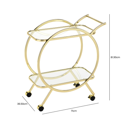 Harry Gold Metal Drink Trolley